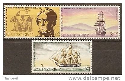 ST VINCENT - 1972 Sailing Ships. Scott 341-3. MNH ** - St.Vincent (1979-...)