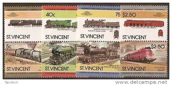 ST VINCENT - 1984 Trains. Scott 787-9. MNH ** - St.Vincent (1979-...)