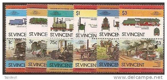 ST VINCENT - 1984 Trains. Scott 747-54. MNH ** - St.Vincent (1979-...)