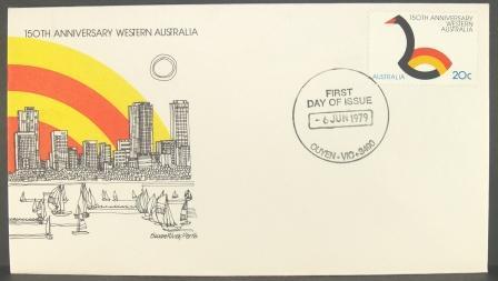 Australia 1979 150th Anniversary Western Australia FDC - Lettres & Documents