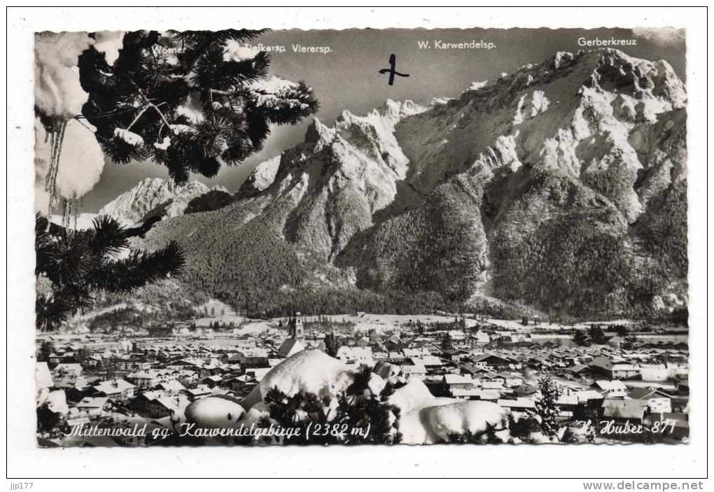 Der Schnee Auf Mittenwald La Ville Sous La Neige Gegen Karwendelgebirge Karwendel Ecrite En 1967 - Mittenwald