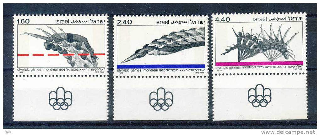 ISRAELE 1976 OLIMPIADI DI MONTREAL, SERIE COMPLETA MNH** YT 611-13 - Estate 1976: Montreal