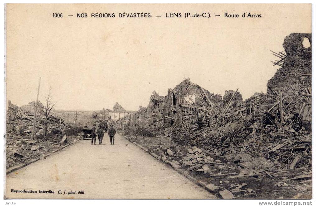 LENS - Guerre 1914~1915. Route D´Arras - - Lens