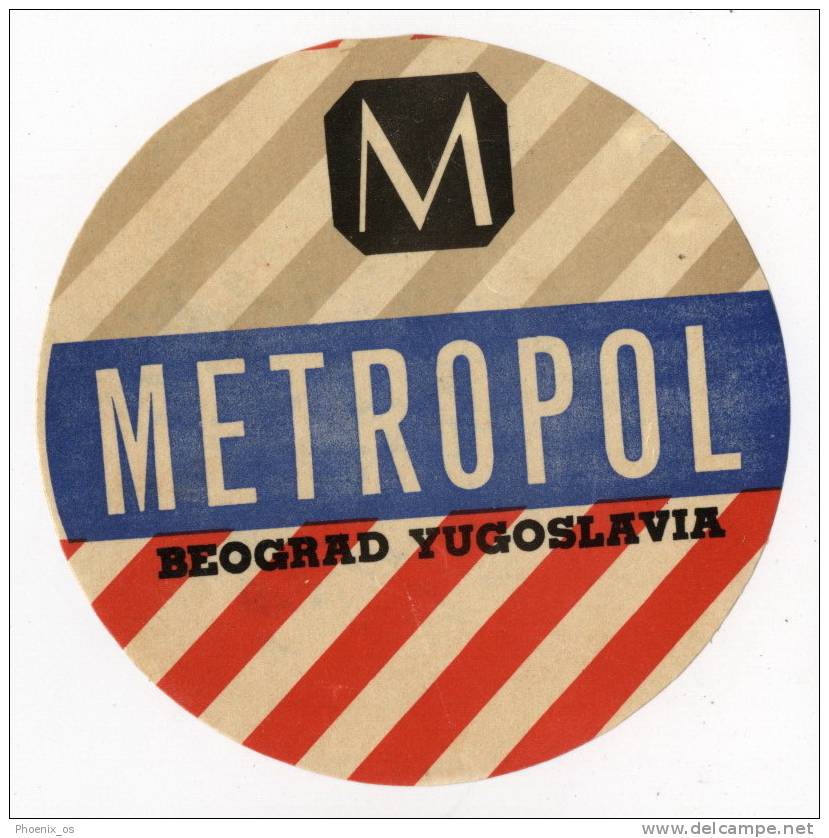 Ex YUGOSLAVIA / SERBIA - Beograd, Vignette, Hotel METROPOL (2) - Hotel Labels