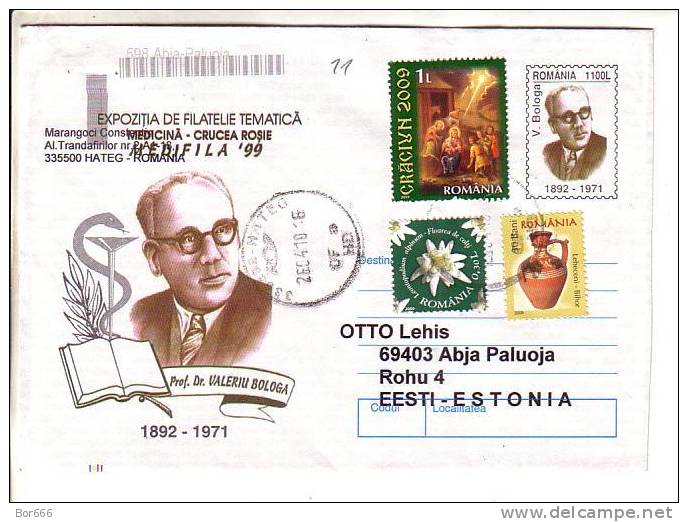 GOOD ROMANIA Postal Cover With Original Stamp 1999 To ESTONIA 2010 - V. Bologa - Good Stamped - Briefe U. Dokumente