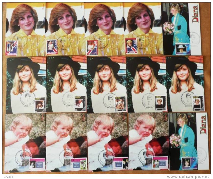 ENORME LOT 60 CARTES MAXIMUM PAYS DE L´EST A DÉTERMINER- THEME : LADY DIANA- TIMBRES NON DENTELÉS DIFFERENTS - Oekraïne & Oost-Oekraïne