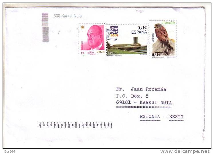 GOOD SPAIN Postal Cover To ESTONIA 2010 - Good Stamped: King ; Bird ; Expo - Covers & Documents