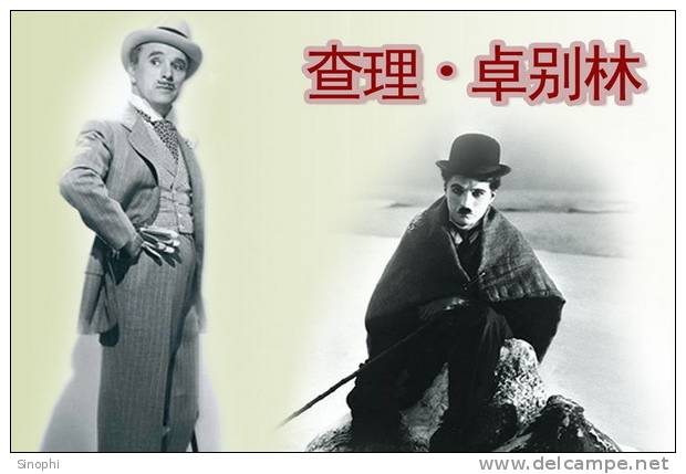 H-CC-02 ^^  #  World-famous Humorous Movie Master Actor  , Charlie Chaplin ( Postal Stationery , Articles Postaux ) - Schauspieler