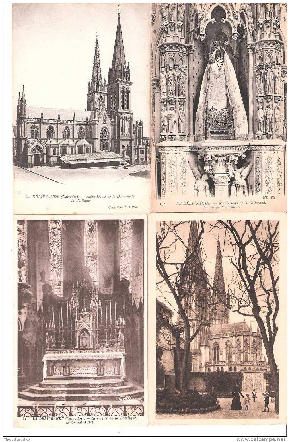 La Délivrande QUATRE CARTE POSTALE La Délivrande BASILIQUE NOTRE DAME DE LA DELIVERANDE LA BASILIQUE ETC - La Delivrande