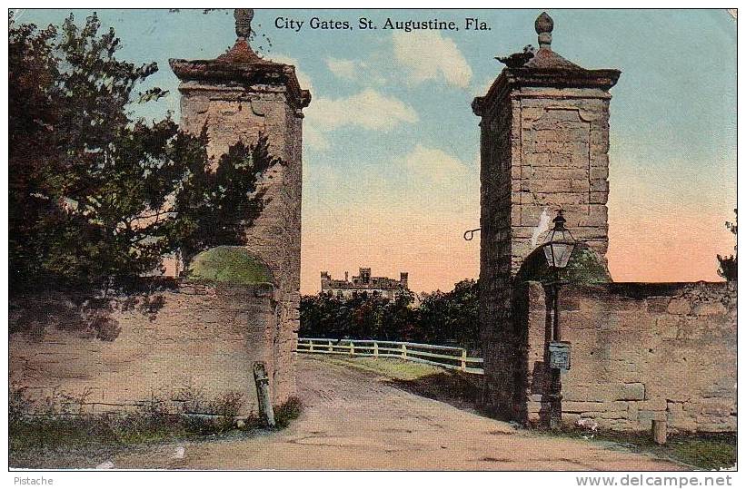 St. Augustine Florida - City Gates - Postmark 1912 - 2 Scans - Rogero & Pomar - Other & Unclassified