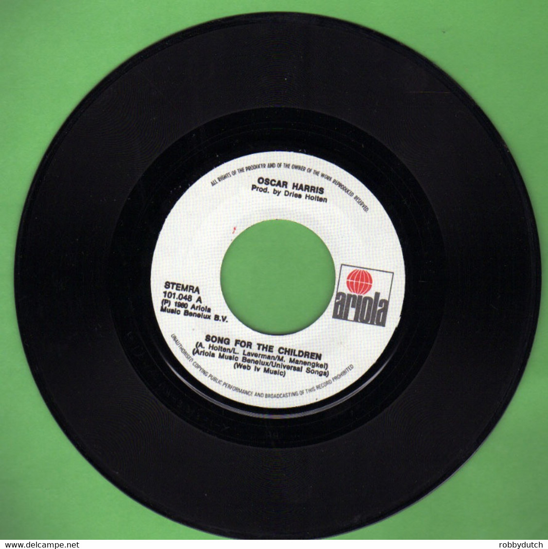 * 7" *  OSCAR HARRIS - SONG FOR THE CHILDREN (Holland 1980 Ex-!!! - Disco, Pop