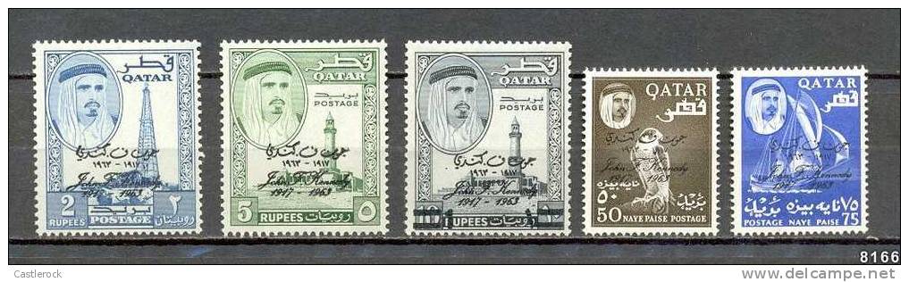 T)1964,QATAR,SET(5),SCN 42-46,MINT,SCV 50.15 - Qatar