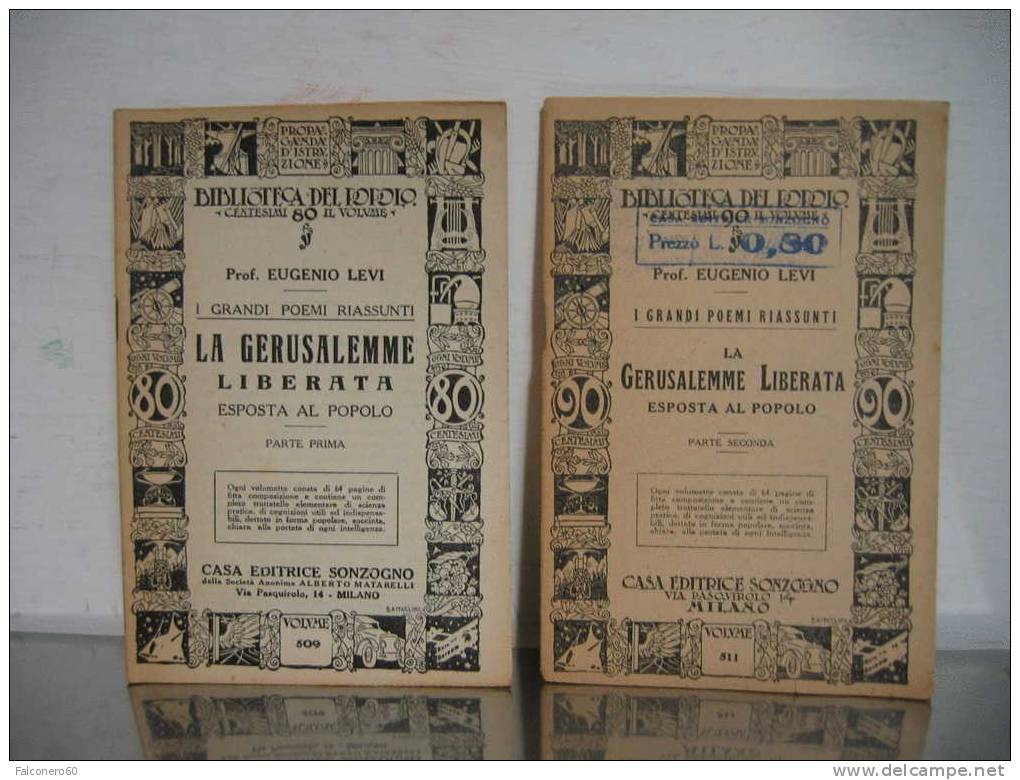 E. Levi:  LA  GERUSALEMME  LIBERATA - Parte I  E II - Old Books