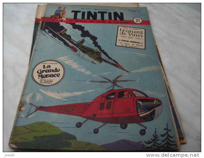 Tintin Belge 7ème Année N°21 : Couverture Jacques Martin - Tintin