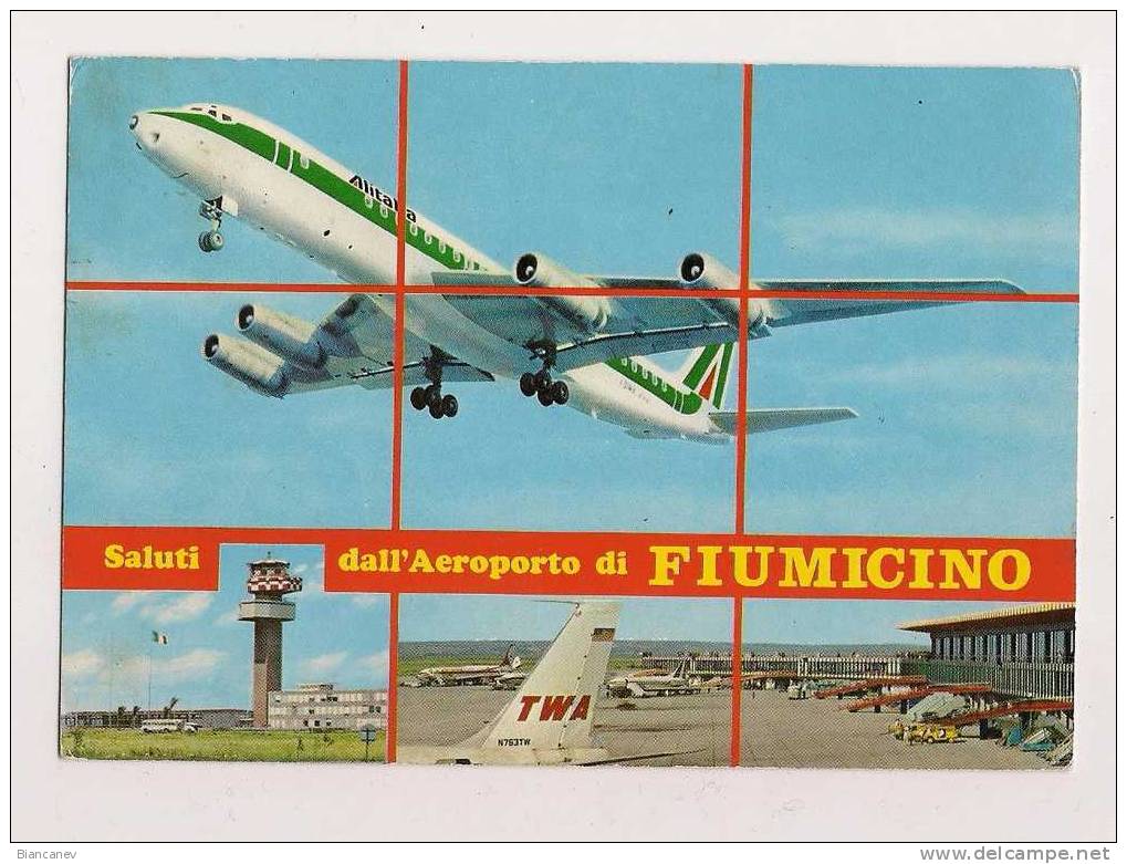 CARTOLINA DI FIUMICINO - ROMA - AEREO - AEREI - Fiumicino