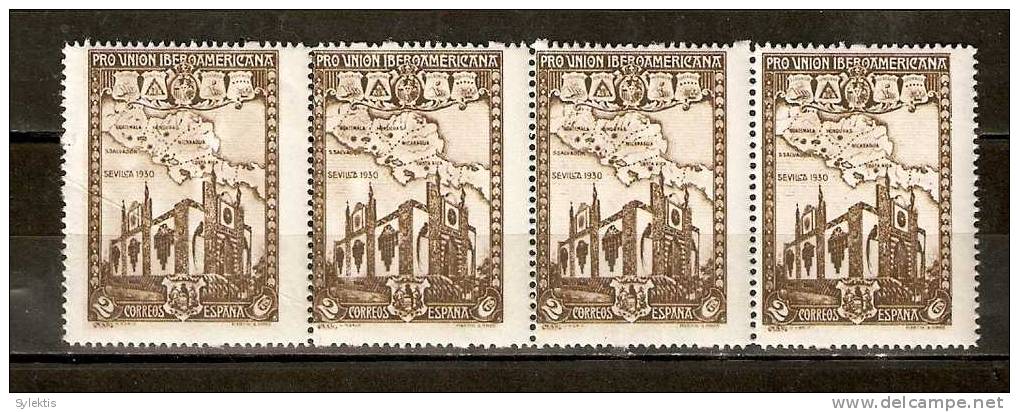 SPAIN 1930 2c STRIP 4 MNH - Neufs