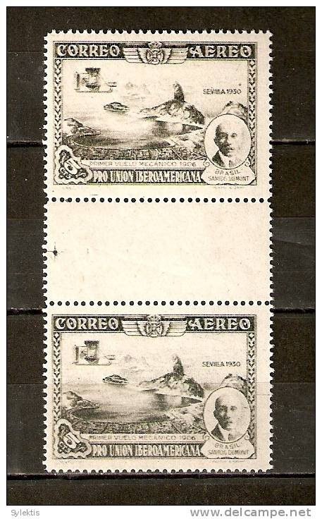 SPAIN 1930 5c GUTTER PAIR AIR MNH - Unused Stamps