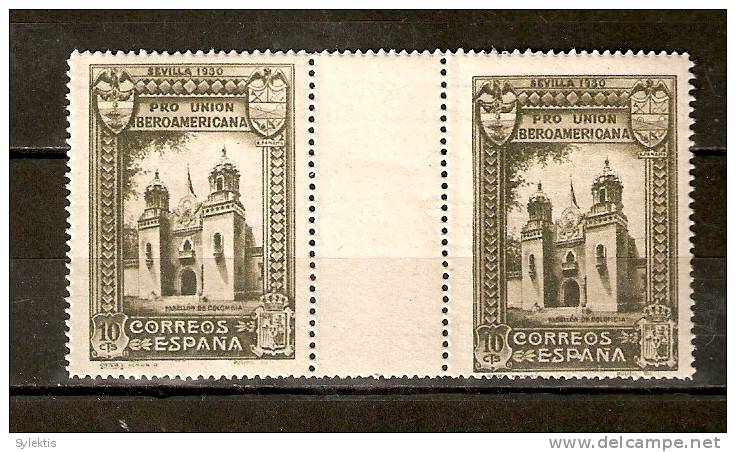 SPAIN 1930 10c GUTTER PAIR MNH - Nuevos