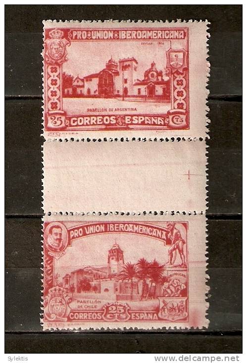 SPAIN 1930 25c GUTTER PAIR MNH - Neufs