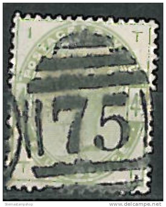 GREAT BRITAIN - 1883/84 QUEEN VICTORIA 4d Green - V2005 - Oblitérés