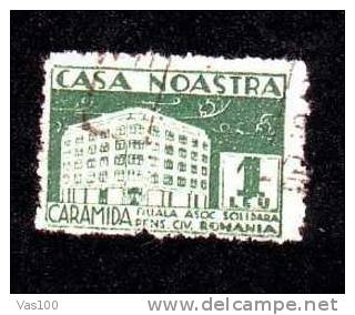 Romania  OLD  Fiscaux Revenue Stamp,"CASA NOASTRA"  1 LEU. - Fiscale Zegels