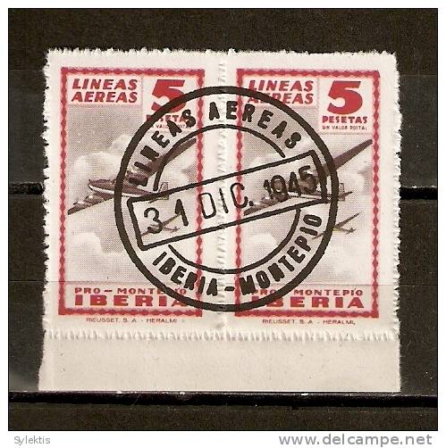 SPAIN 1945 PRO MONTERIA  IBERIA PAIR  #1 - Nationalistische Uitgaves