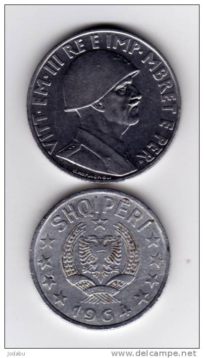 Trés Belle Piéce  De 1 Lek 1939 Et 50 C 1964  ALBANIE Occupation- Italienne - Albanie