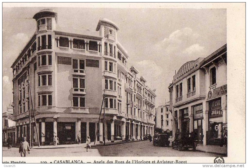 MAROC - CASABLANCA - Angle Des Rues De L'horloge Et Aviateur-Roget - Casablanca