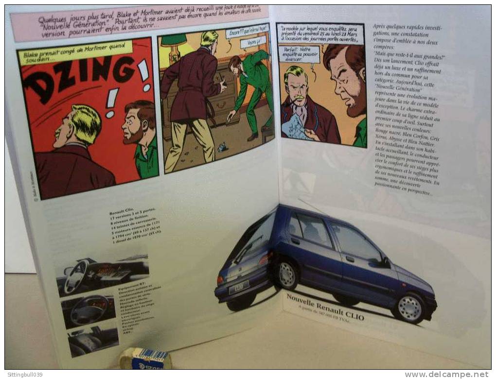 BLAKE ET MORTIMER. ENQUÊTE SUR LA MARQUE JAUNE. PUB RENAULT 1994 Illustrée Sous Forme De BD + Le Journal PUB. Belgique. - Objets Publicitaires