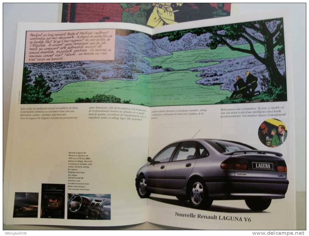 BLAKE ET MORTIMER. ENQUÊTE SUR LA MARQUE JAUNE. PUB RENAULT 1994 illustrée sous forme de BD + Le Journal PUB. Belgique.