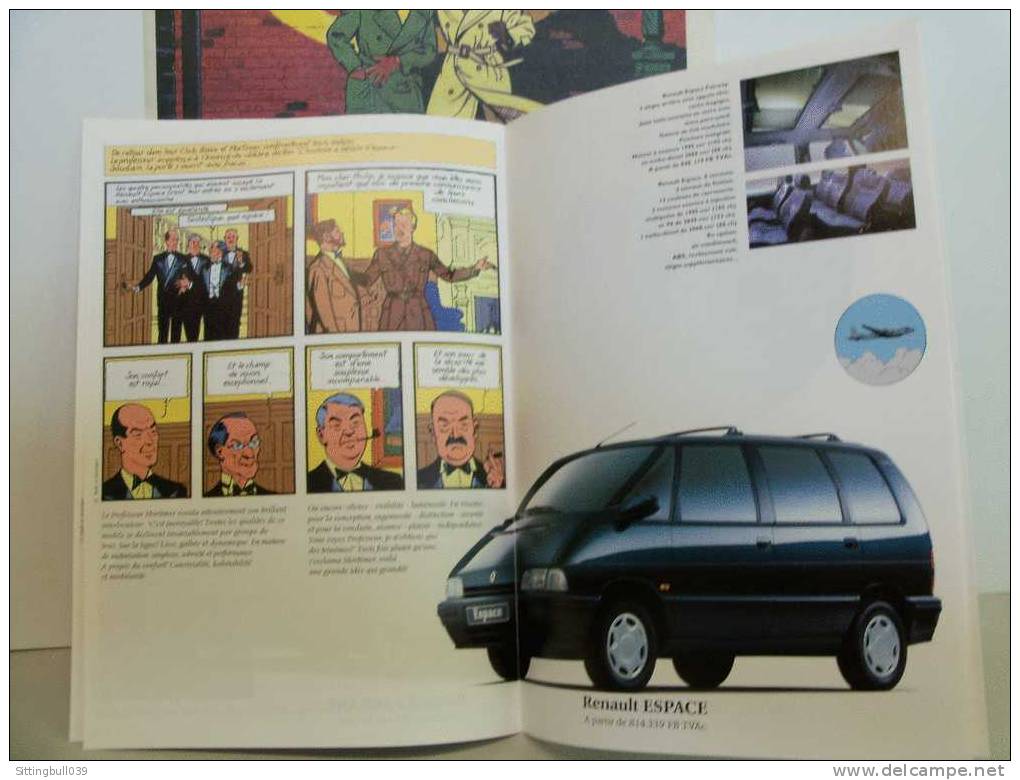 BLAKE ET MORTIMER. ENQUÊTE SUR LA MARQUE JAUNE. PUB RENAULT 1994 illustrée sous forme de BD + Le Journal PUB. Belgique.