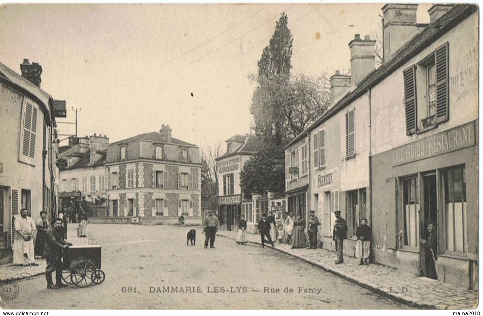 Dammarie Les Lys    Rue Farcy  1er Plan   Café Guiou  , Boucher ;;; - Dammarie Les Lys