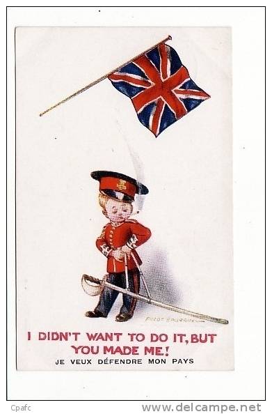 "I Didn't Want To Do It,but You Made Me" ,enfant Militaire Qui Fume Une Cigarette(drapeau) Illustré Par Fred Spurgin - Spurgin, Fred
