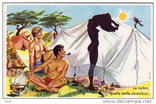 Carriere - Le Nylon, Quelle Belle Invention !... Femme Nue Par Transparence - Camping   (11588) - Carrière, Louis