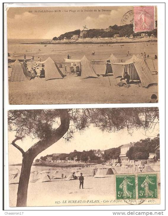 17 -     LE BUREAU-ST PALAIS  - Lot De 2 Cartes -  Côte D´Argent, La Plage Et La Pointe De La Douane - Saint-Palais-sur-Mer