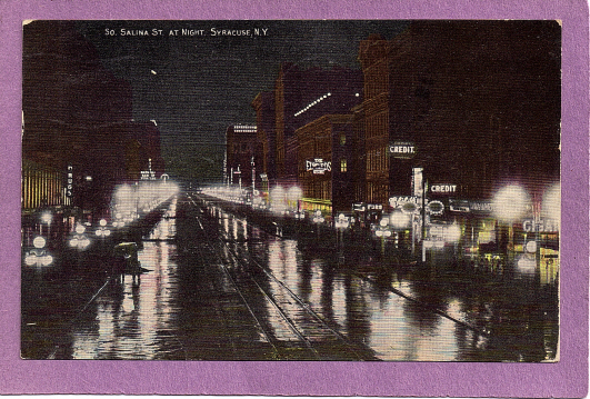 South Salina St. At Night, Syracuse, NY.  1912 - Syracuse