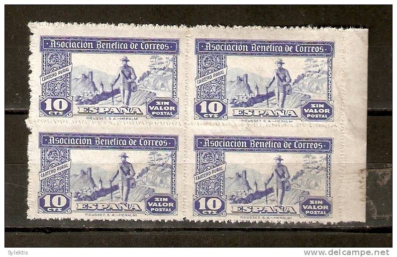 SPAIN IMPERIAL  SIN VALOR 10c BL4 MNH - Kriegssteuermarken
