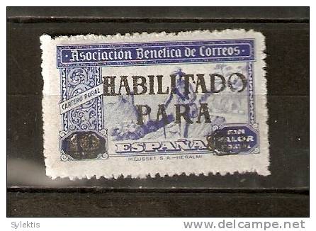 SPAIN RURAL OV. HABILITADO & NEW VALUE 5 PARA BLACK - Vignette Della Guerra Civile