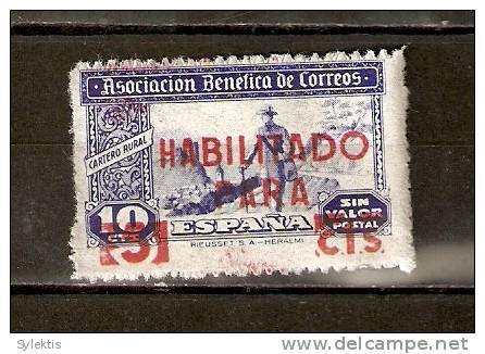 SPAIN RURAL OV. HABILITADO & NEW VALUE 5 PARA RED - Kriegssteuermarken