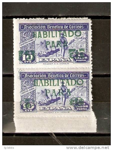 SPAIN RURAL OV. HABILITADO & NEW VALUE 5 PARA GREEN PAIR - Tasse Di Guerra