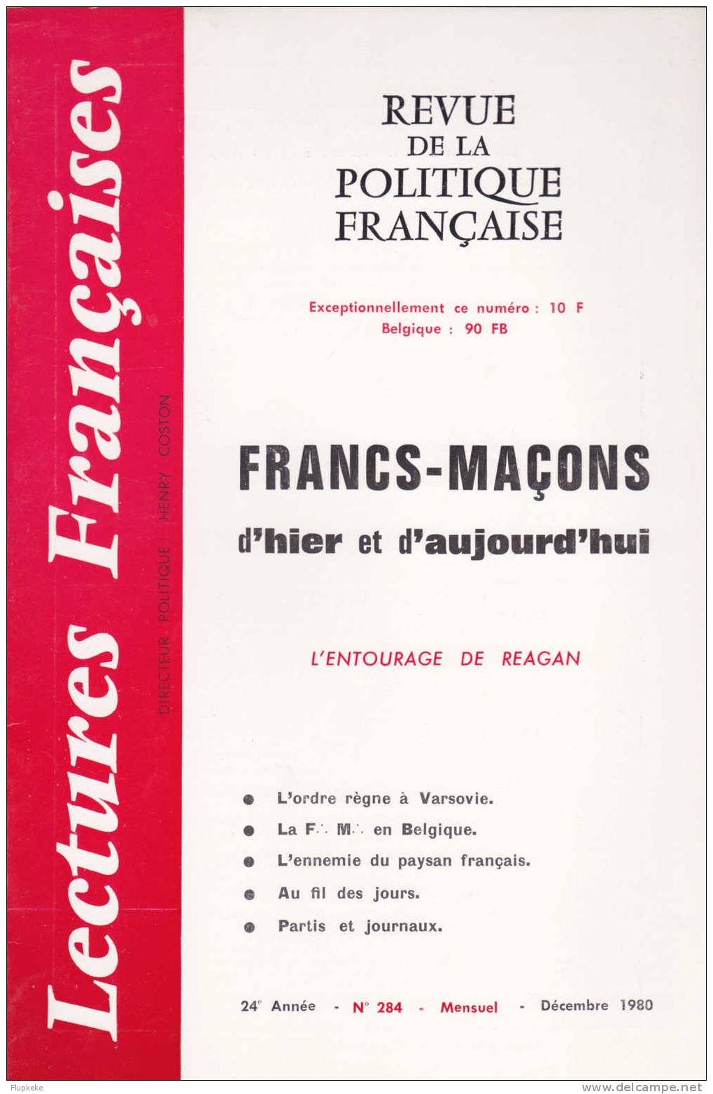 Lectures Françaises 284 Décembre 1980 Henri Coston Revue De La Politique Française - Política