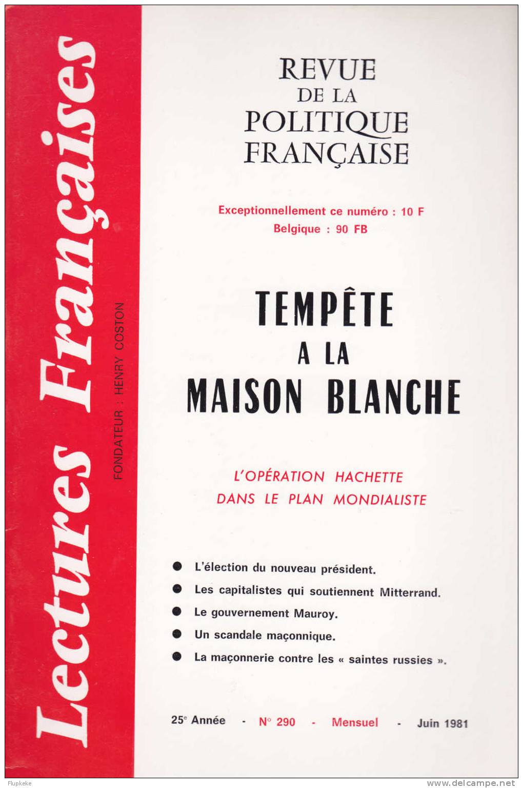Lectures Françaises 290 Juin 1981 Henri Coston Revue De La Politique Française - Política