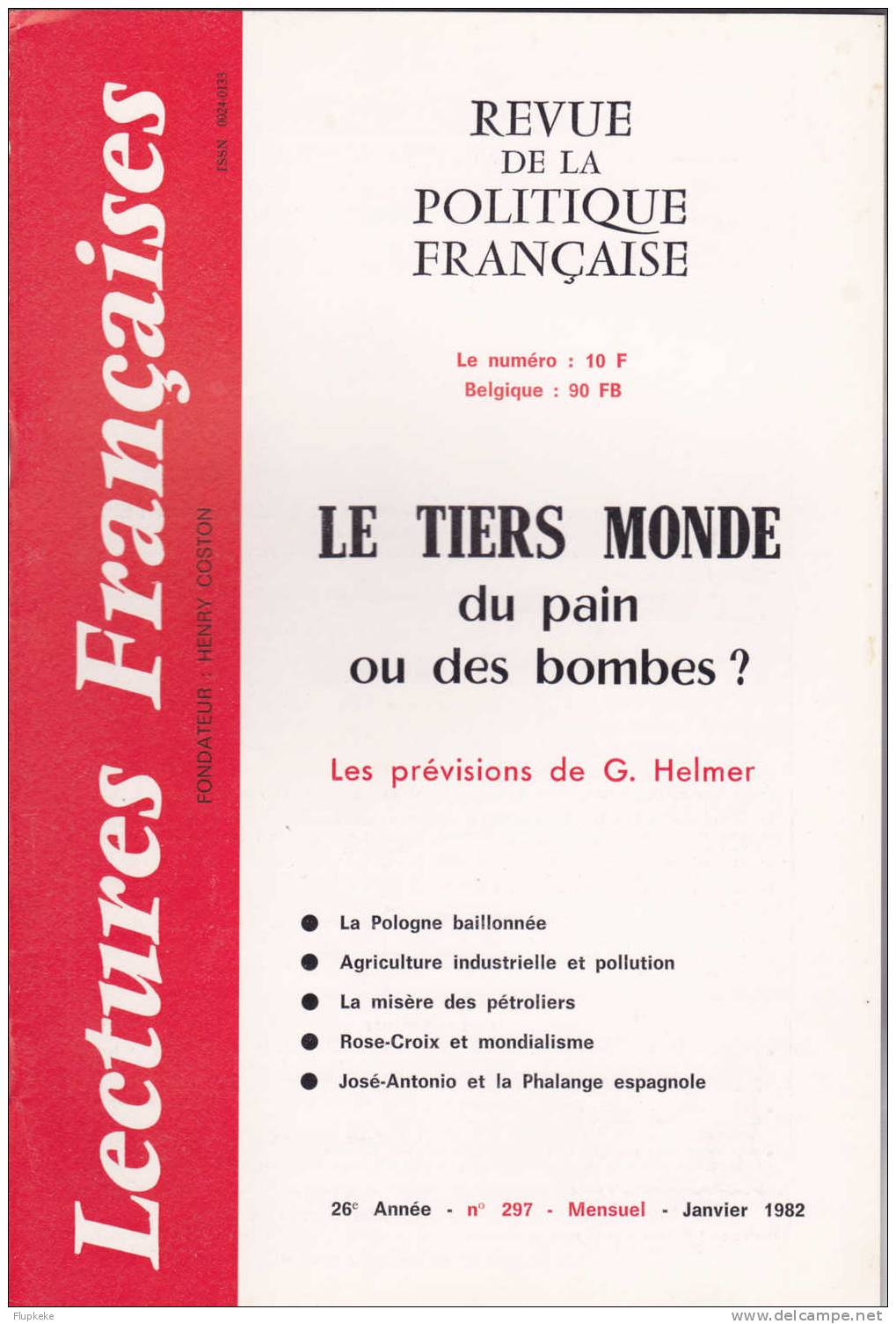 Lectures Françaises 297 Janvier 1982 Henri Coston Revue De La Politique Française - Política