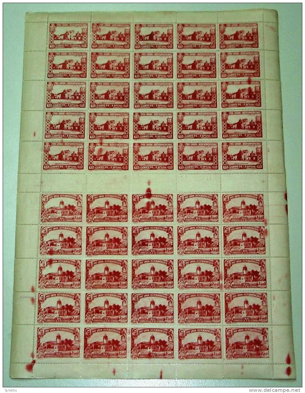 SPAIN 1930 25c FULL SHEET OF 50 STAMPS MH-MNH - Neufs