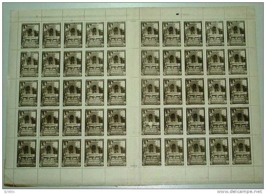 SPAIN 1930 5c FULL SHEET OF 50 STAMPS MH-MNH - Nuevos