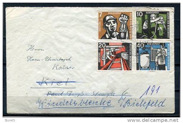 Germany 1957 Cover. Complete Set Of Stamps 270-273 - Storia Postale