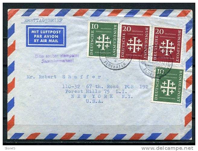 Germany 1956 Cover. Sent To USA. Stamps MI 235-6. Used - Briefe U. Dokumente