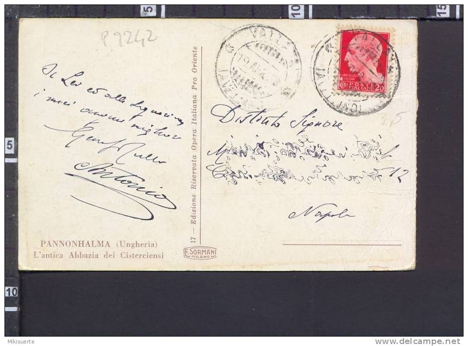 P2242 PANNONHALMA HUNGARY UNGHERIA ANTICA ABBAZIA DEI CISTERCIENSI VG FP - Hongarije