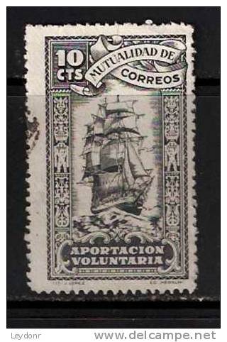 Spain - Espana - Aportacion Voluntaria - Sail Ship - Mutualidad De Correos - Beneficiencia (Sellos De)
