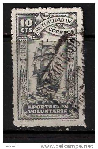 Spain - Espana - Aportacion Voluntaria - Sail Ship - Mutualidad De Correos - Beneficiencia (Sellos De)